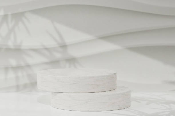 istock Podium scene minimalistic with shadows on the wall 1654733718