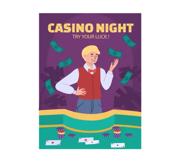 Vector illustration of Casino night vector concept