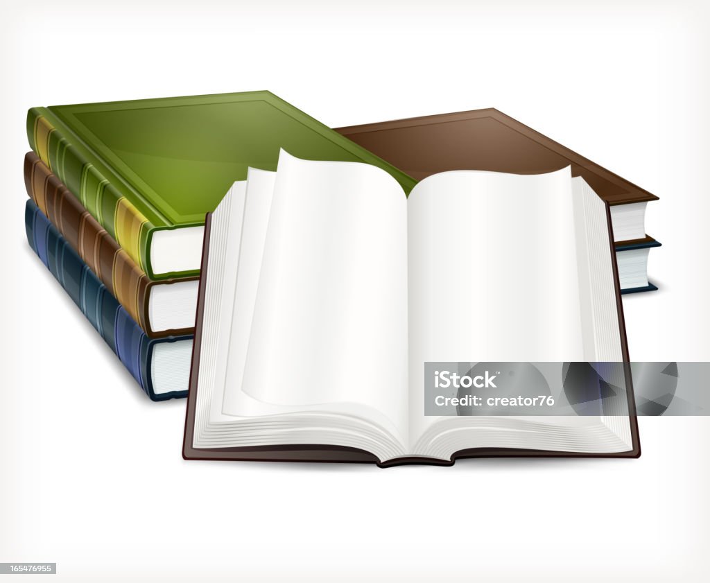 Die neuen Bücher auf Weiß - Lizenzfrei Alt Vektorgrafik