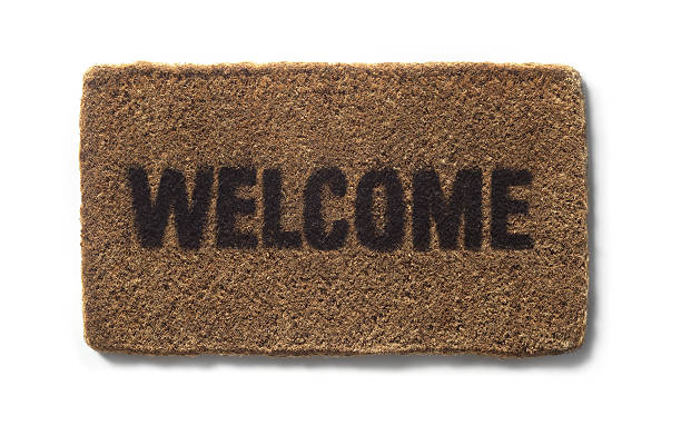 istock Brown welcome carpet, welcome doormat carpet 165478371