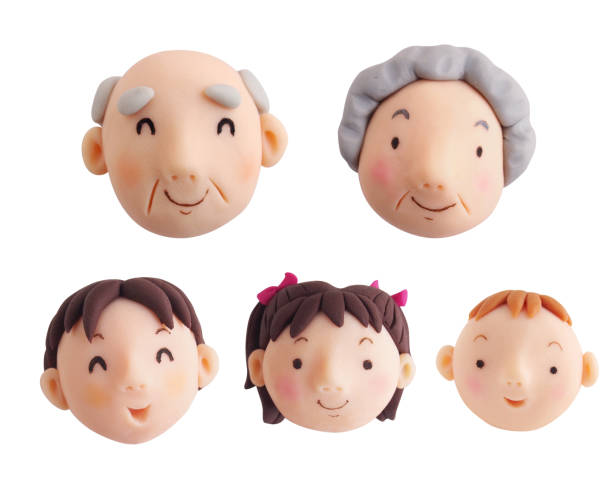 istock Grandparents and grandchildren smile set(clay work) 1654787732