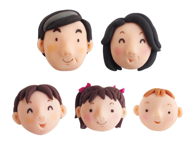 istock Grandparents and grandchildren smile set(clay work) 1654787733