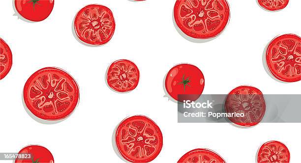 토마토색 슬라이스 연속무늬 배경기술 0명에 대한 스톡 벡터 아트 및 기타 이미지 - 0명, 건강한 식생활, 드로잉
