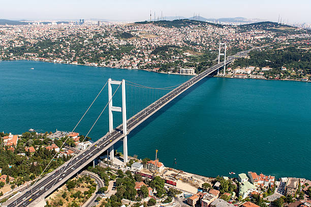 istock View of the Bosphorus Bridge and the strait below 165478905