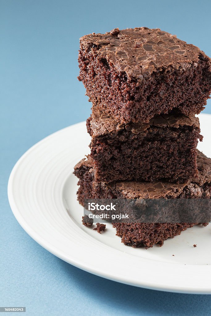 Chocolate Brownies Chocolate brownies on a plate Baking Stock Photo