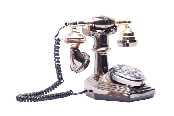 istock Vintage telephone isolated on white background 1654825252