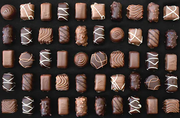 Large selection of chocolate sweets
