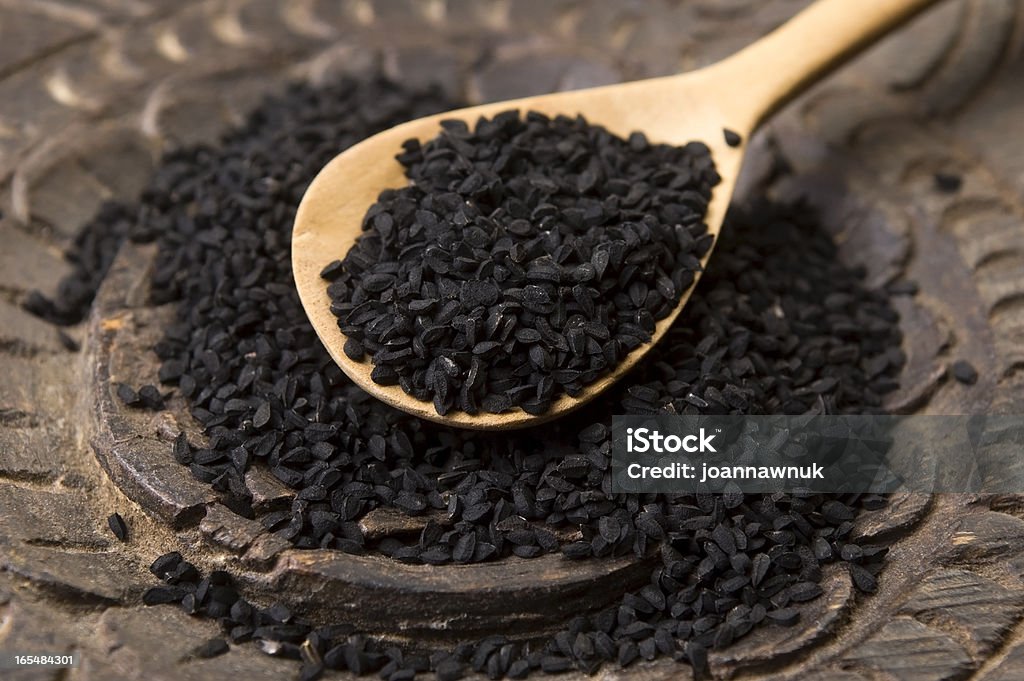 Nigella seeds Black Color Stock Photo