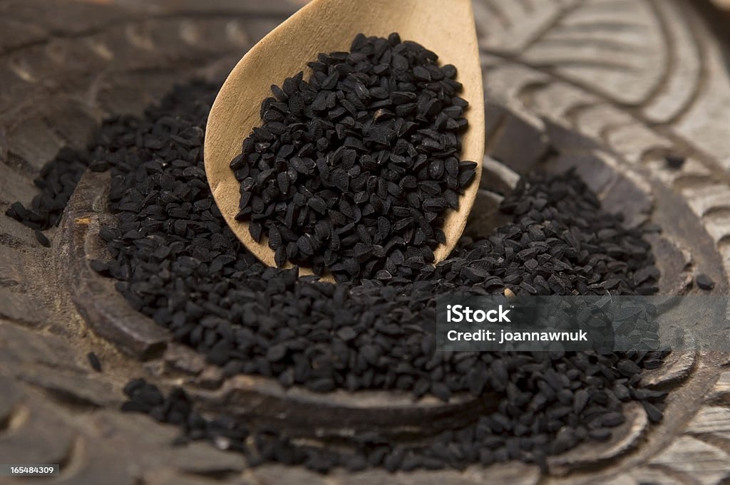 Nigella seeds Black Color Stock Photo