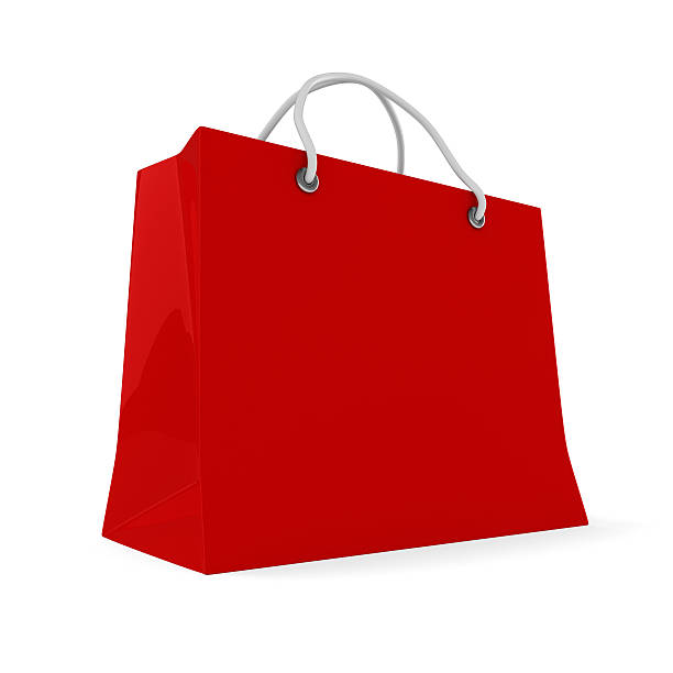 istock 3d red shopping bag on white background 165484536