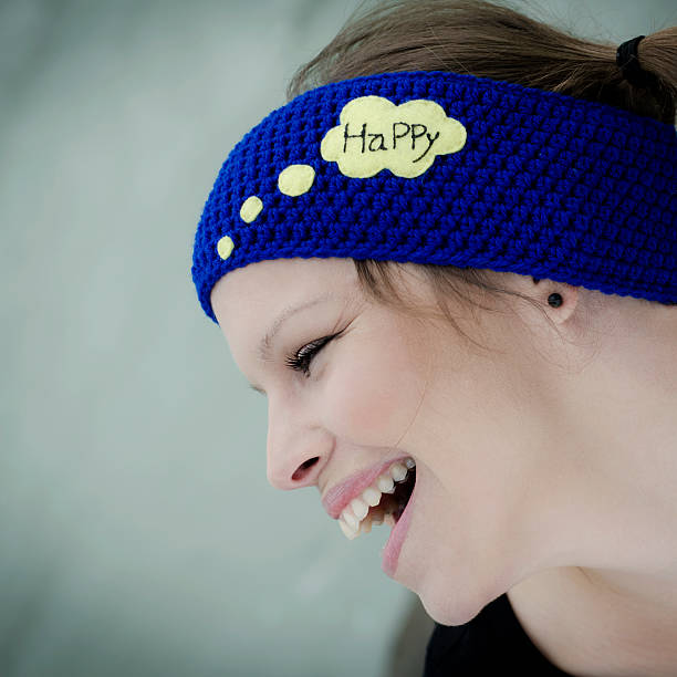 istock Cute Brunette with Woolen Hair Happy Band 165485391