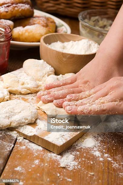 Detail Of Hands Kneading Dough Stock Photo - Download Image Now - Adult, Baked Pastry Item, Bakery