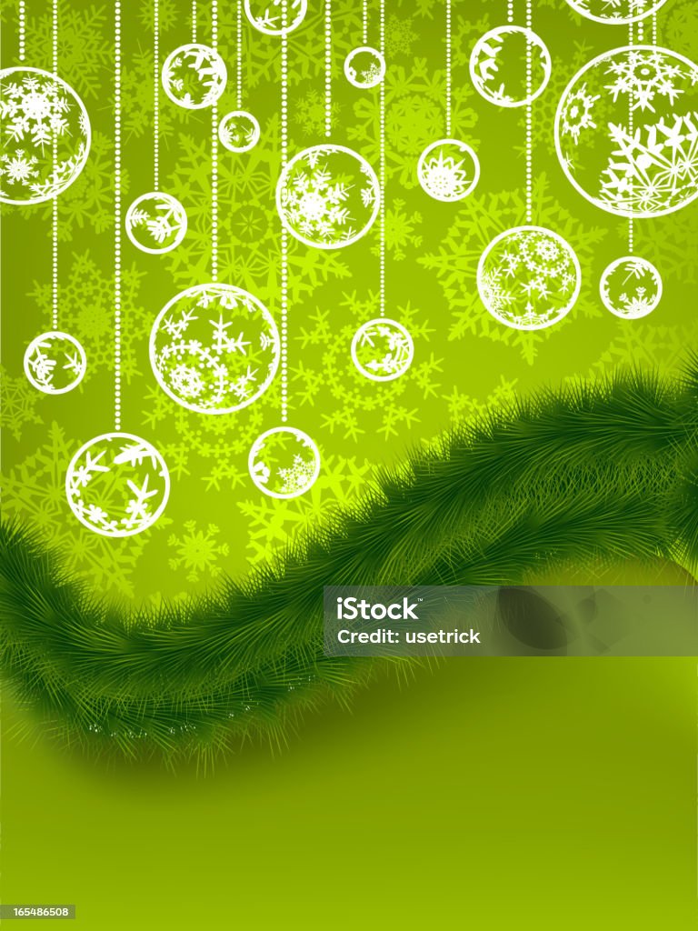 Vert illustration d'hiver avec flocons de neige.  EPS 8 - clipart vectoriel de Abstrait libre de droits