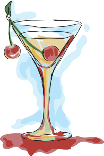 Martini with cherry