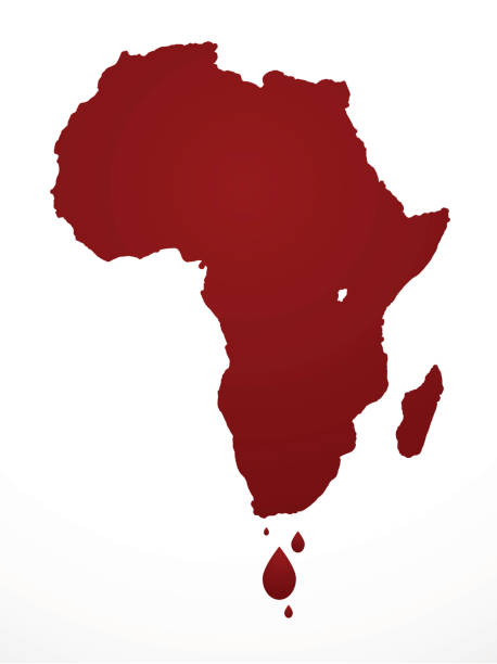 afrika aids/darfur-krise - africa map outline aids stock-grafiken, -clipart, -cartoons und -symbole