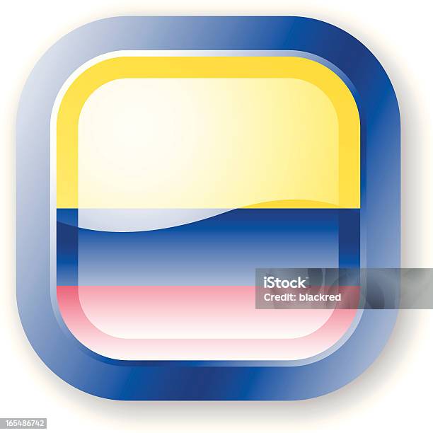 Ícone De Bandeira Da Colômbia - Arte vetorial de stock e mais imagens de Amarelo - Amarelo, América do Sul, Azul