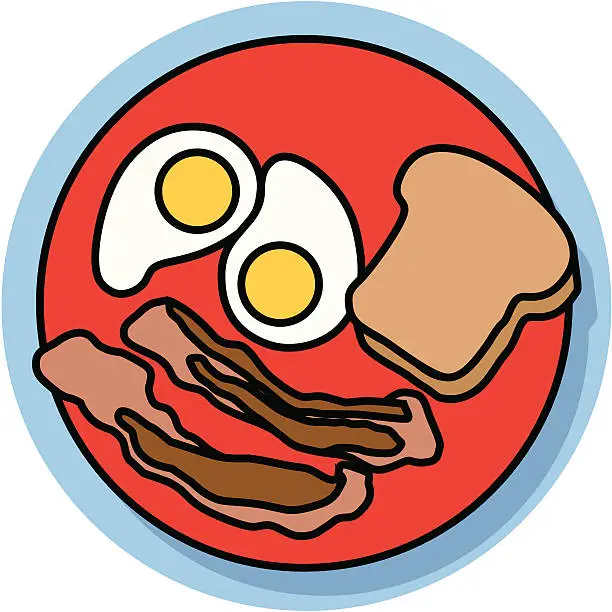 Vector illustration of bacon and eggs