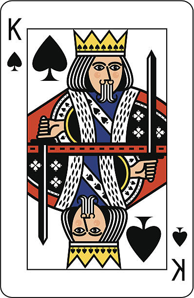 King of Spades playing card vector art illustration