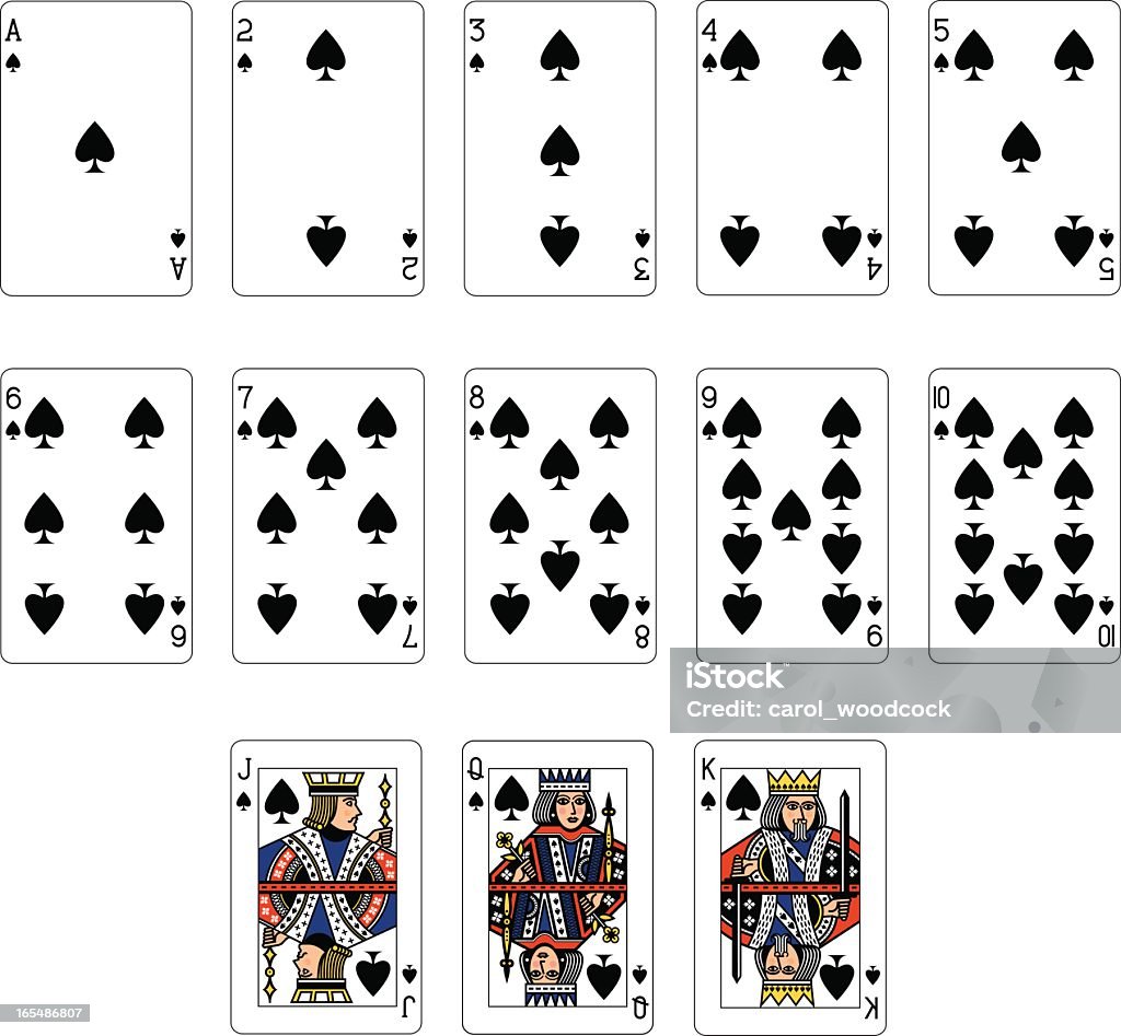 Spade terno cartas de baralho - Vetor de Carta de baralho - Jogo de lazer royalty-free