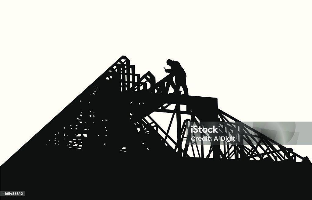 InProgress Vector Silhouette A-Digit Construction Site stock vector