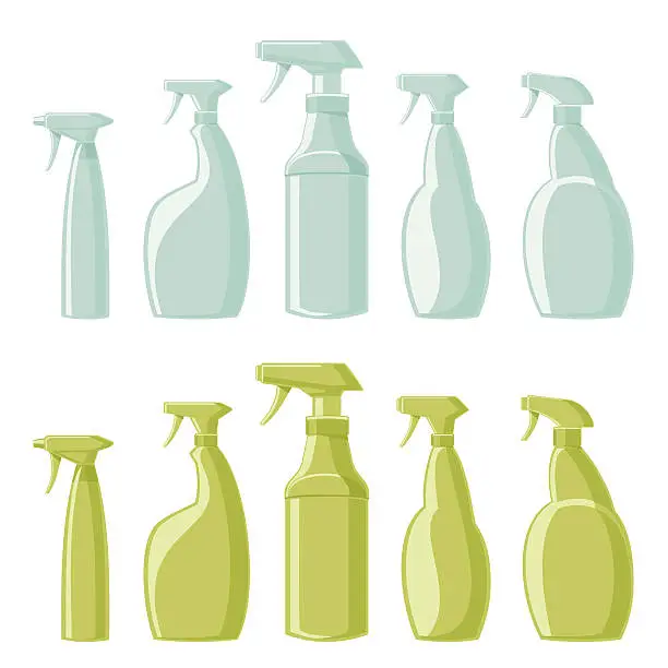 Vector illustration of Assorted Spray Bottles