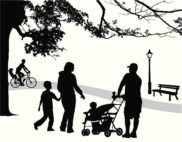 ilustraciones, imágenes clip art, dibujos animados e iconos de stock de familypark - focus on shadow vacations outdoors digitally generated image