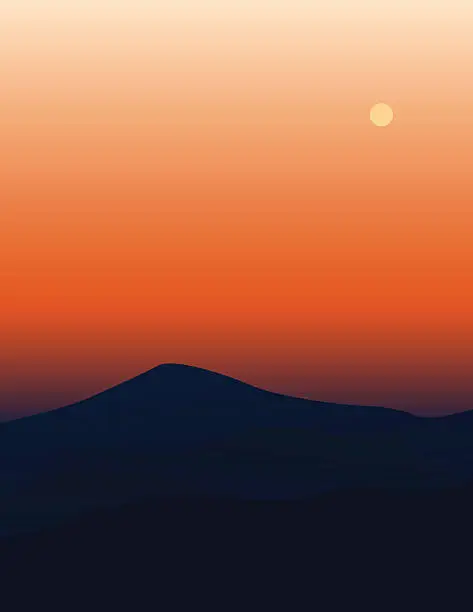 Vector illustration of Mountain Sunrise
