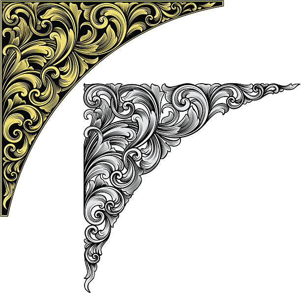 Classic Scroll Corner Vector - Designed by a hand engraver, this carefully drawn and highly detailed intertwining scrollwork can be used a number of ways. Easily change the scroll, border, and background colors or turn the borders on or off. Scale to any size without loss of quality with the enclosed EPS, AI, files. Also includes high resolution JPG. gothic designs clip art stock illustrations
