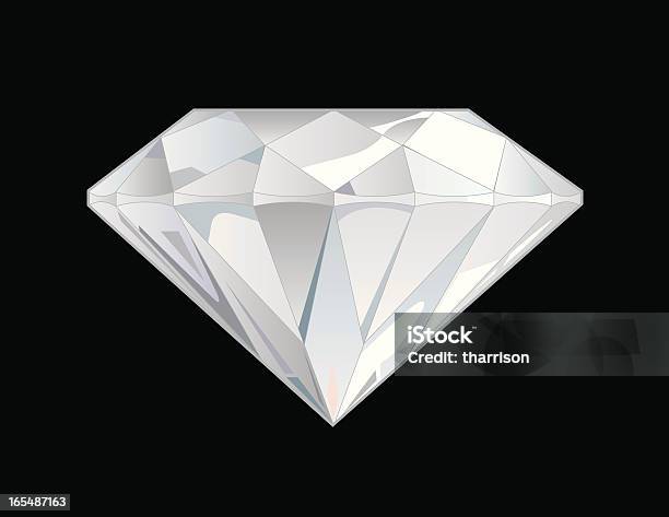Vettore Diamante Vista Laterale - Immagini vettoriali stock e altre immagini di Diamante - Diamante, Dorato - Colore descrittivo, Oro - Metallo