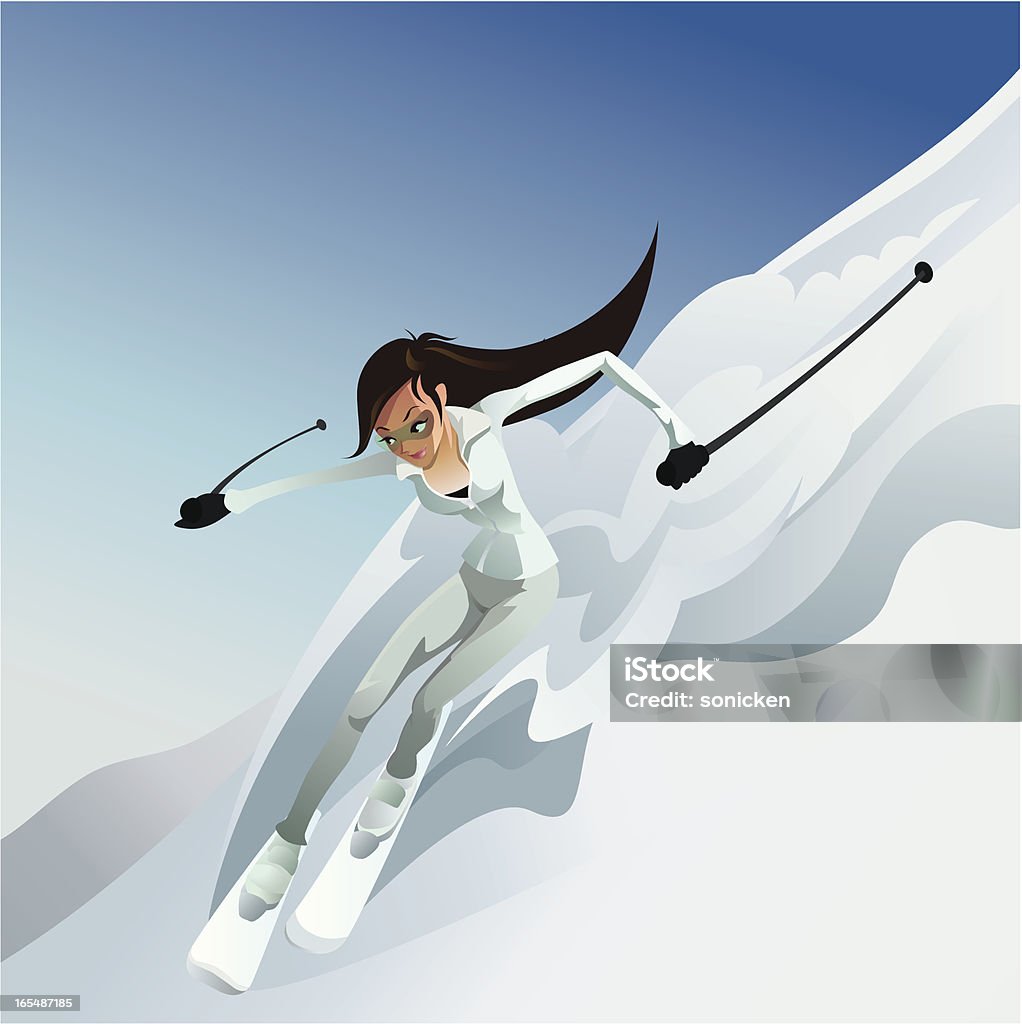 スキーの少女 - スキーのロイヤリティフリーベクトルアート