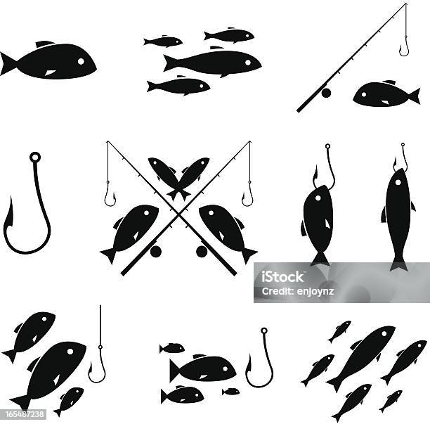 Fishing Icons Stock Illustration - Download Image Now - Fishing Rod, Fishing Industry, Fish
