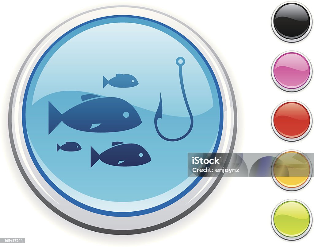 Icône de pêche - clipart vectoriel de Bleu libre de droits