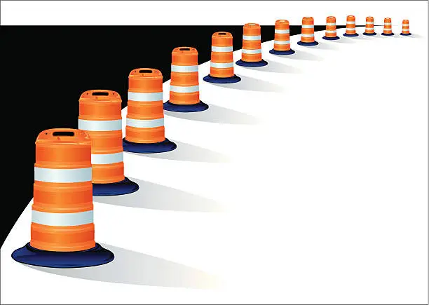Vector illustration of Construction Barriers - Road Work