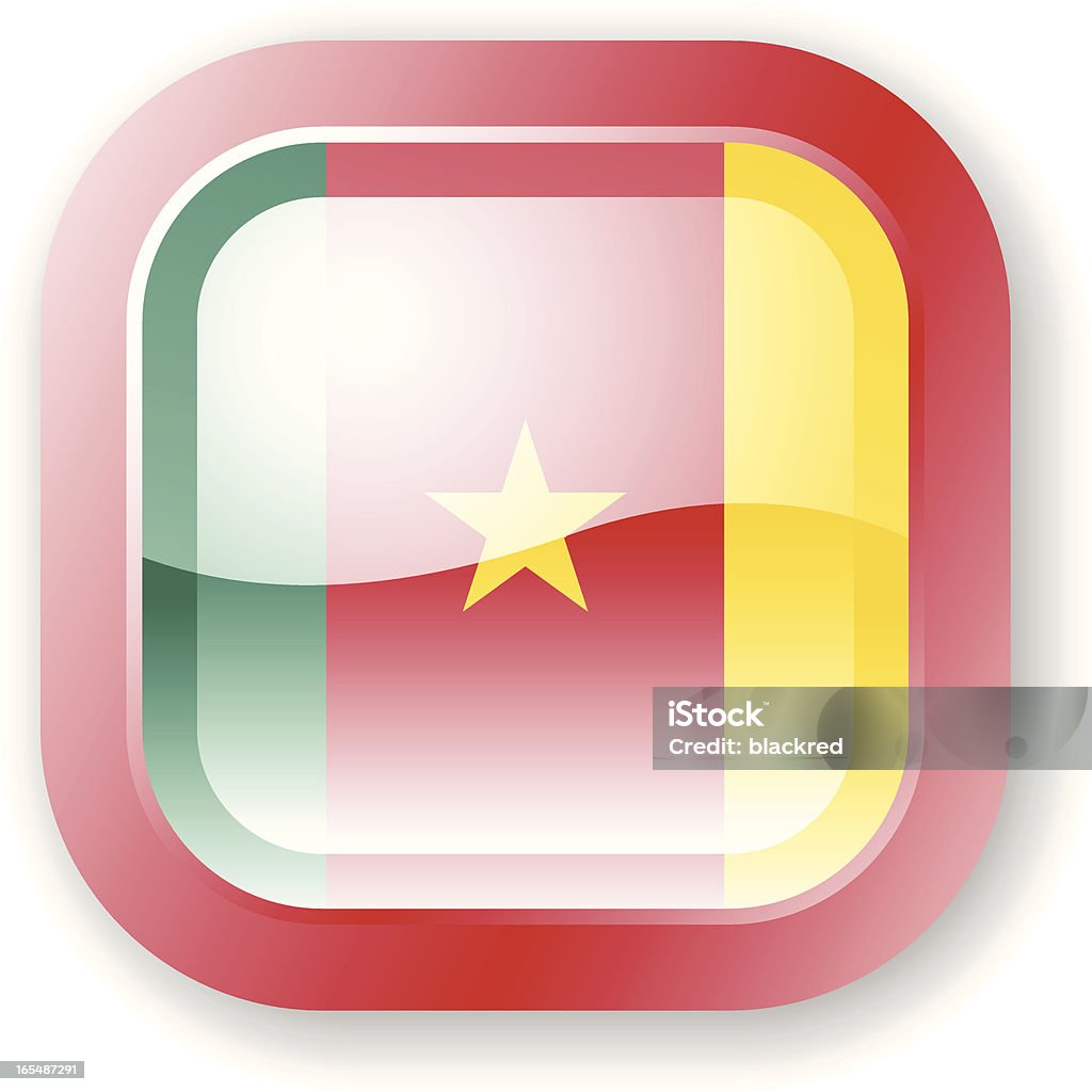 Drapeau camerounais icône - clipart vectoriel de Afrique libre de droits