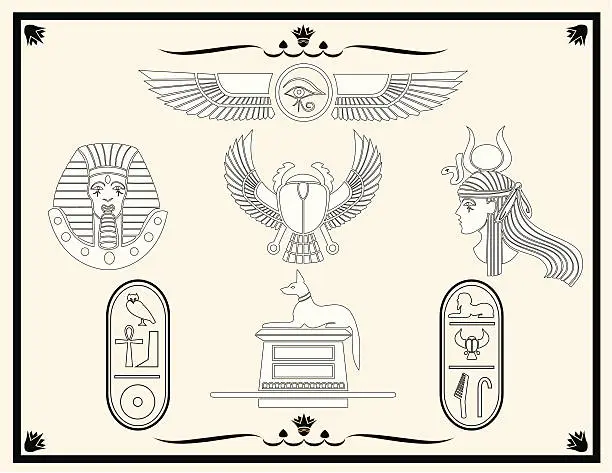 Vector illustration of Egyptian Design Elements