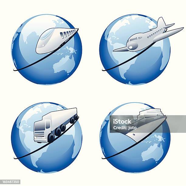 Ilustración de Transporte De Mundo y más Vectores Libres de Derechos de Actividad - Actividad, Avión, Buque de carga