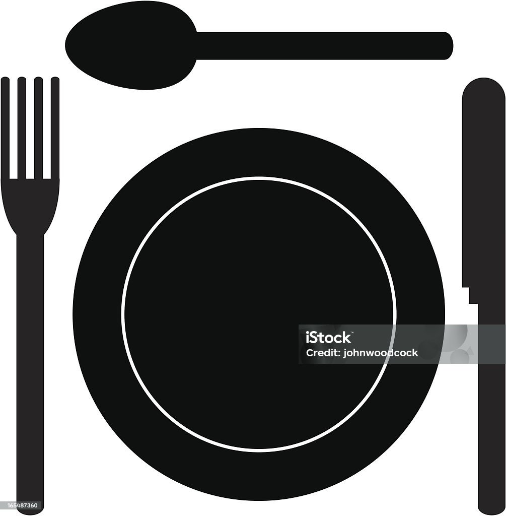 Cutlery icon. A simple cutlery and plate icon. Black Color stock vector