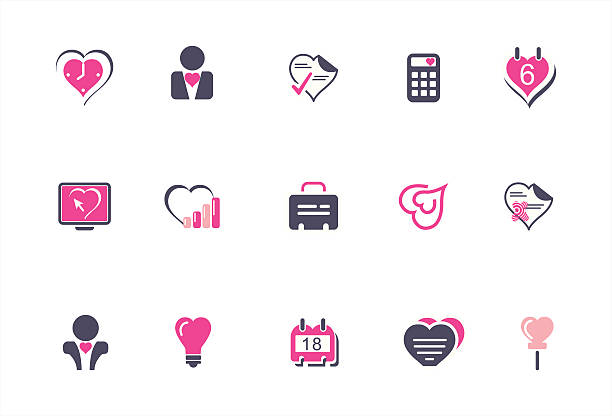 Valentine_heart_business_icons – Vektorgrafik