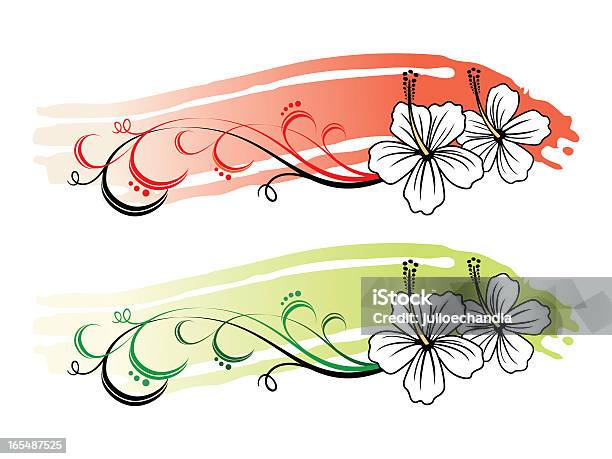 Fundo Hibisco Ll - Arte vetorial de stock e mais imagens de Havai - Havai, Padrão Floral, Desenho do Contorno