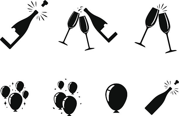празднование значки - computer icon symbol cork wine stock illustrations
