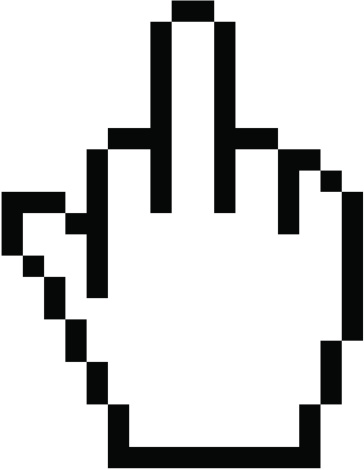 computer hand cursor flipping the bird