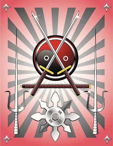 Vector illustration of Martial Arts Weaponry