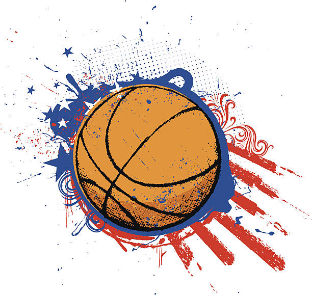 ilustraciones, imágenes clip art, dibujos animados e iconos de stock de american de baloncesto - sport backgrounds computer graphic dirty