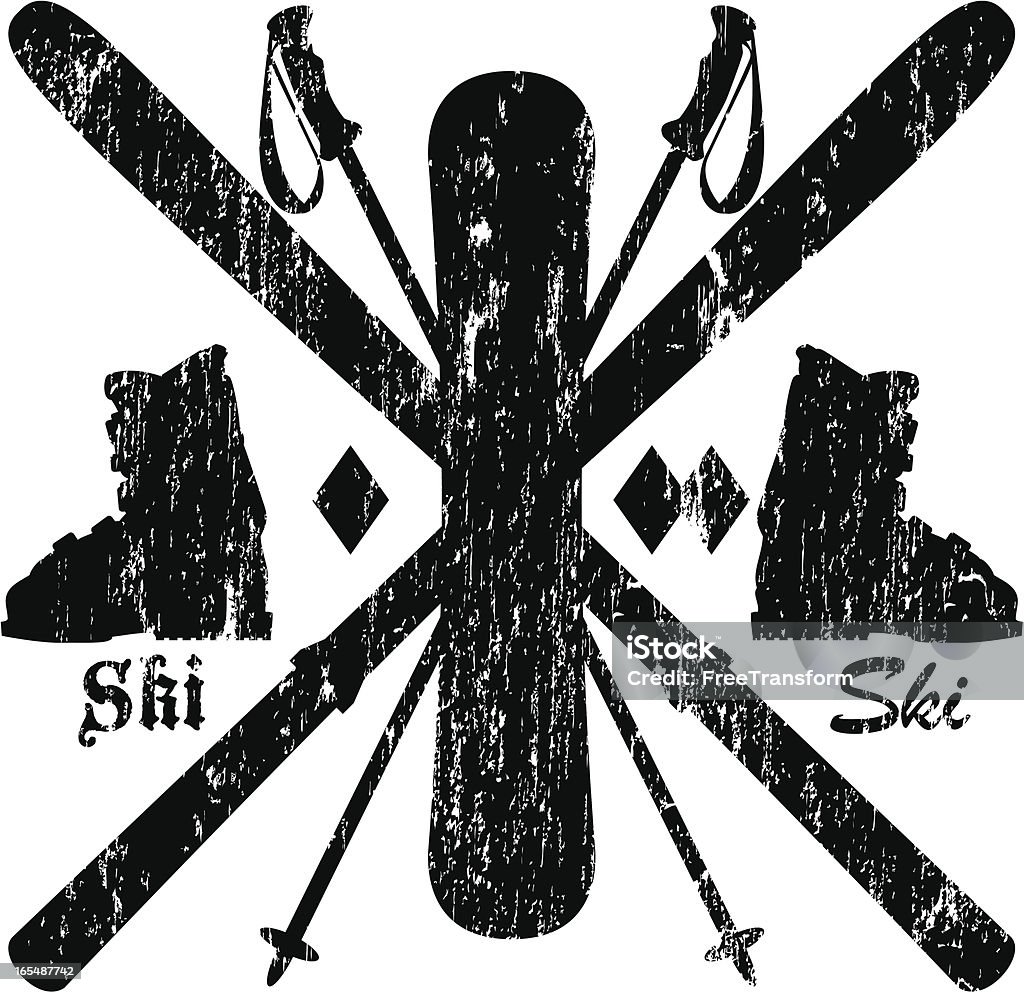 Grunge de esquí - arte vectorial de Esquí - Artículo deportivo libre de derechos