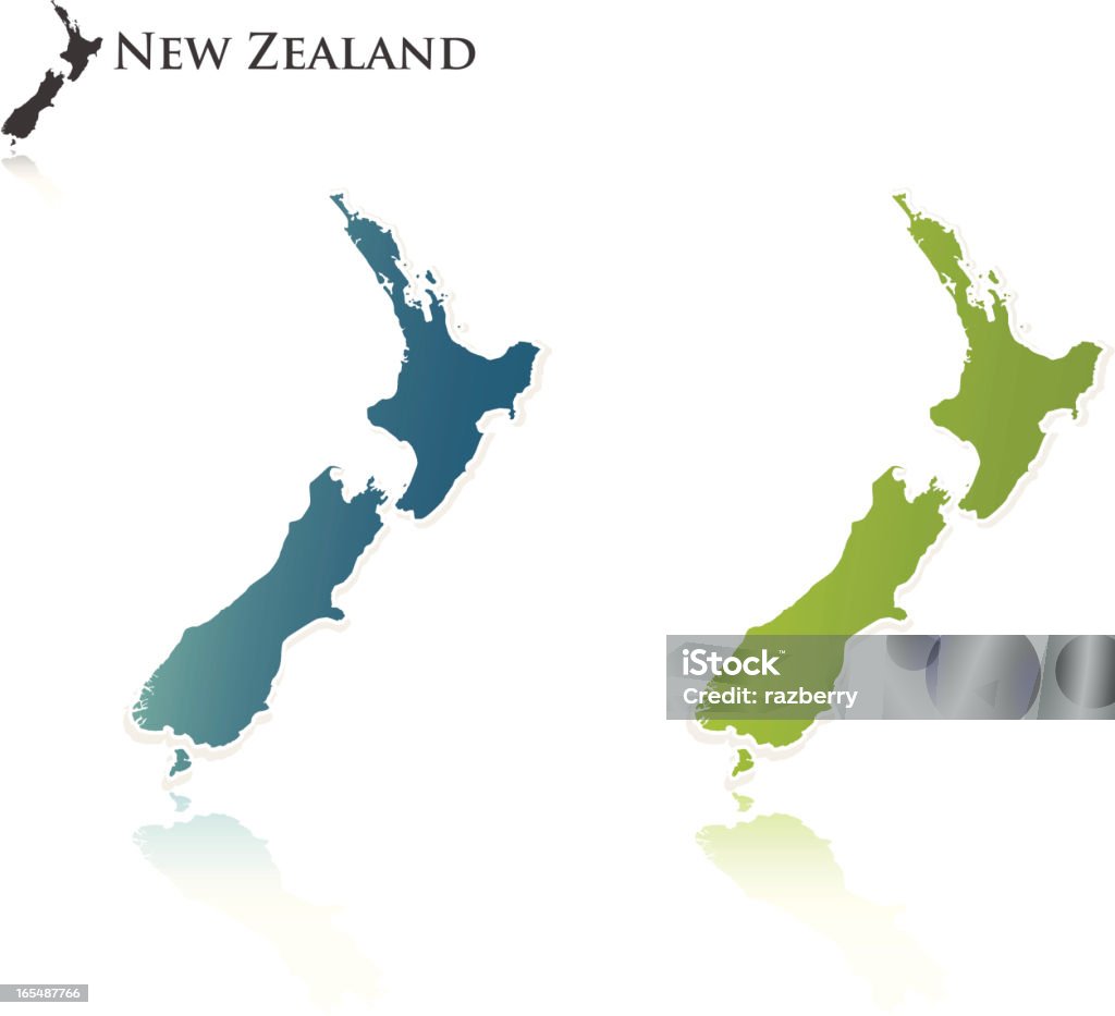뉴질랜드 외형선 - 로열티 프리 0명 벡터 아트