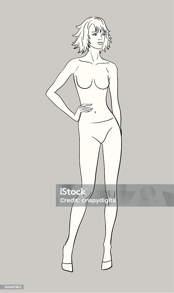 Donna moda Statuetta - arte vettoriale royalty-free di Adulto