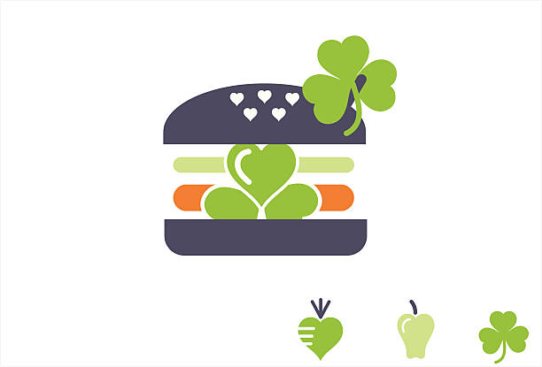 hamburger mit Kleeblattmotiv – Vektorgrafik