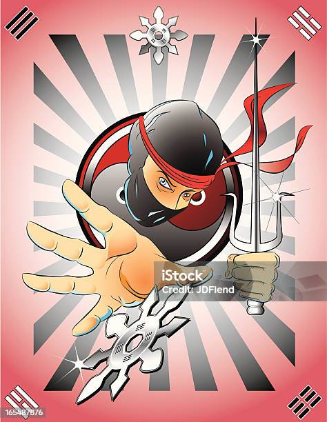 Ninja With Sai And Shuriken Stock Illustration - Download Image Now - Asian Culture, Asian and Indian Ethnicities, Balance