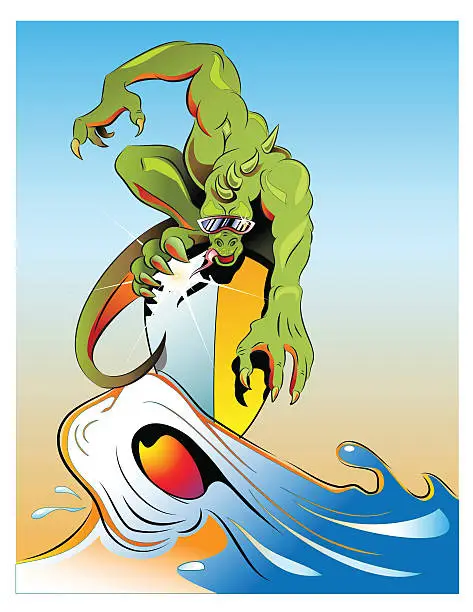 Vector illustration of Surf's Up, Dudes!