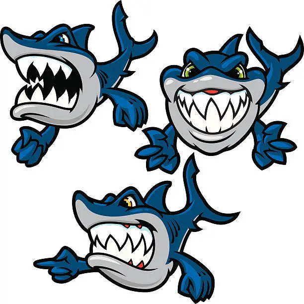 Vector illustration of Mini Sharks